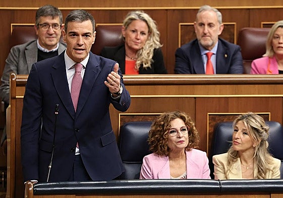 Pedro Sánchez interviene durante una sesión de control al Gobierno en el Congreso de los Diputados.