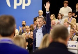 El líder del PP, Alberto Núñez Feijóo, en un acto de partido el pasado diciembre en Valladolid.