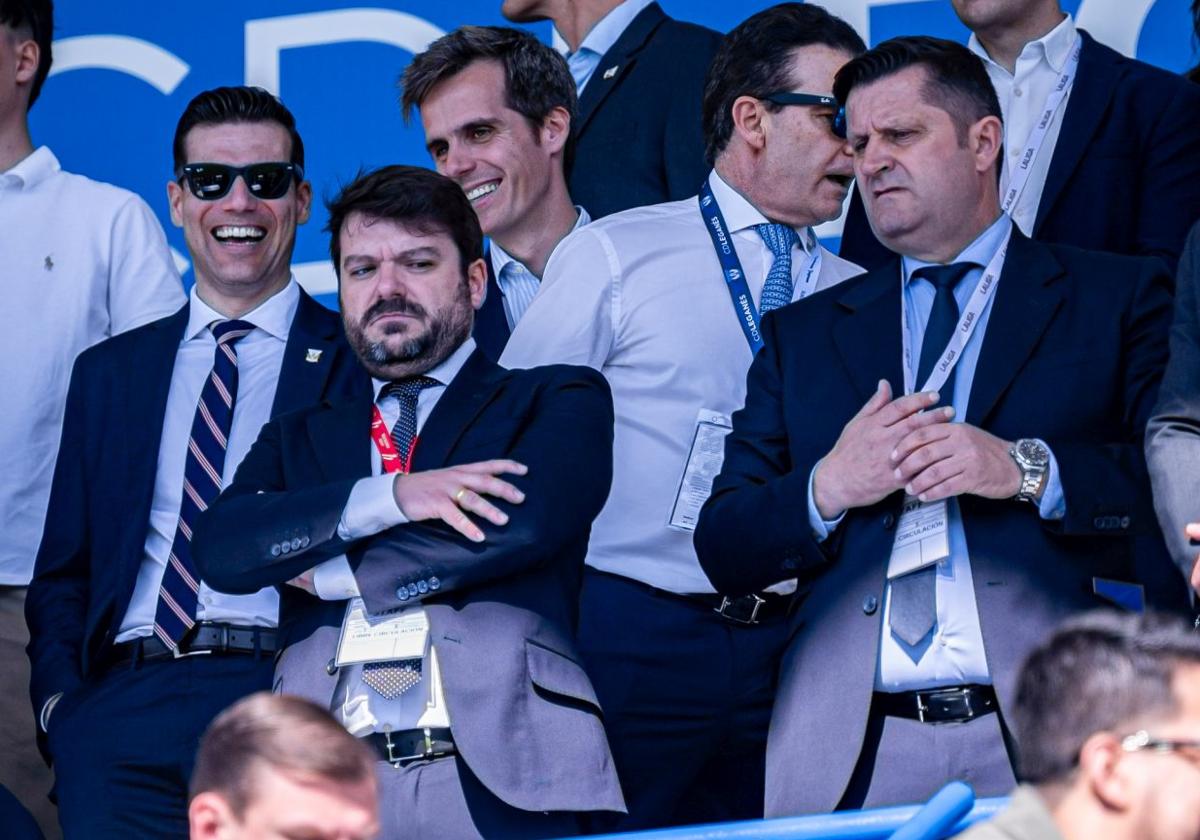 El director general del Real Valladolid, Luis García, junto a Domingo Catoira, el pasado sábado en Leganés.