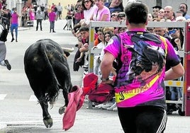 Un momento de uno de los encierros que se celebraron en las fiestas de Laguna de Duero del año pasado.