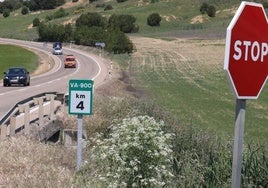 Kilómetro 4 de la carretera VA-900, que conecta Fuensaldaña y Valladolid, donde se produjo el siniestro.