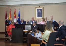 Votación en el Pleno de la Diputación de Segovia de este jueves.
