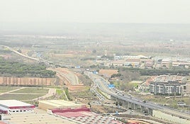Polvo sahariano en suspensión sobre la ciudad de Valladolid, en un episodio de intrusión de partículas de África anterior.
