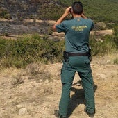 Un agente de la Guardia Civil realiza labores de vigilancia.