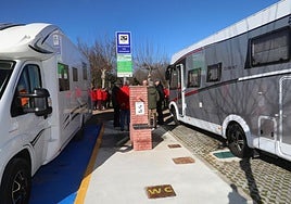 Inauguración del área de autocaravanas de Monzón de Campos, el pasado 31 de enero.