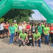 Salida de la Marcha contra el Cáncer celebrada este domingo en Laguna de Duero.