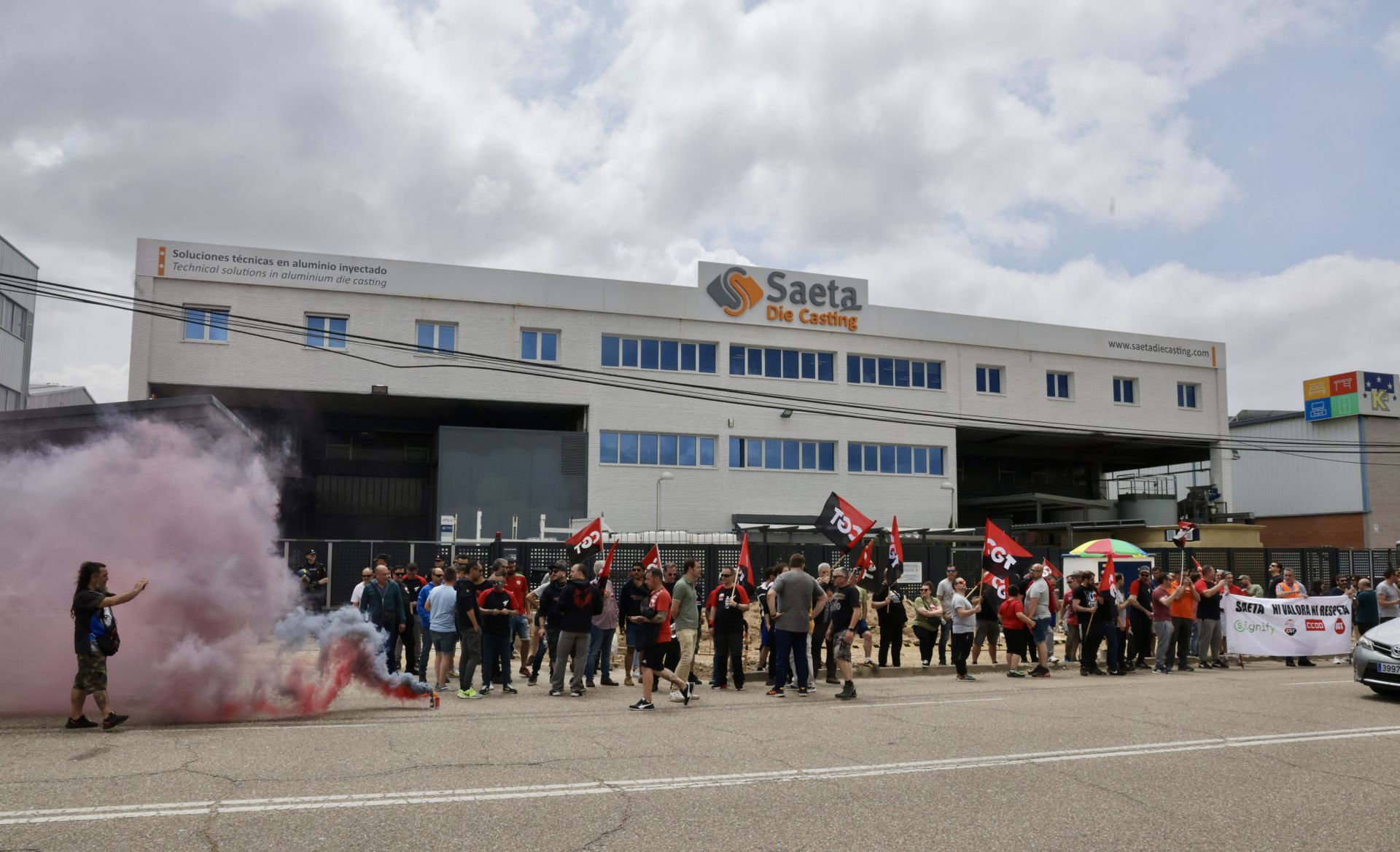 Protesta de los trabajadores de Saeta Die Casting en Valladolid