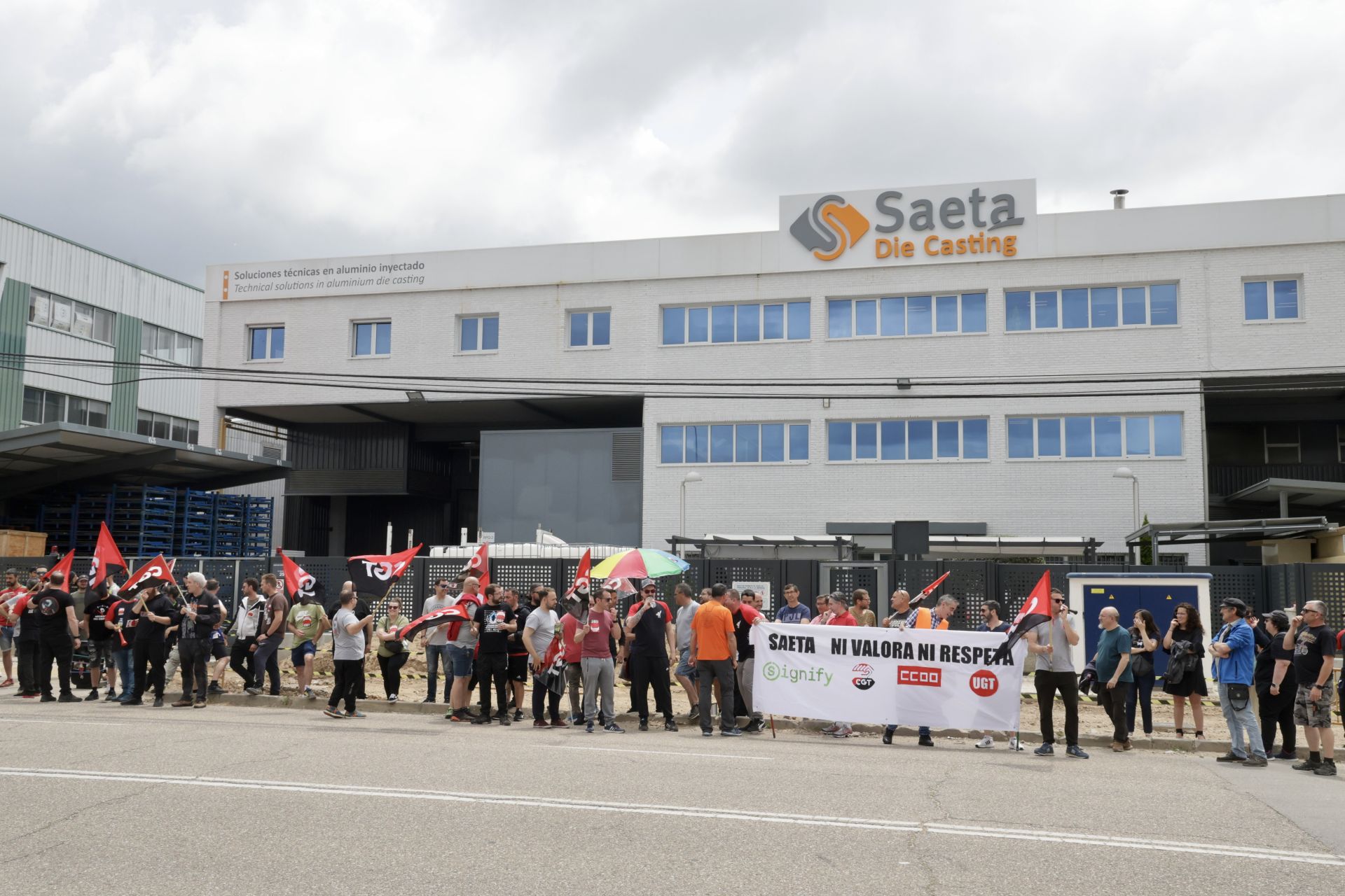 Protesta de los trabajadores de Saeta Die Casting en Valladolid