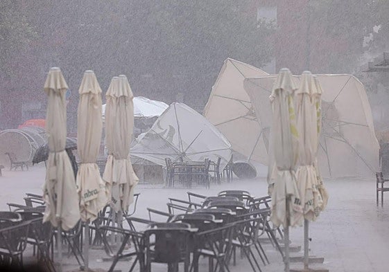 Imagen durante la tormenta del 3 de junio.