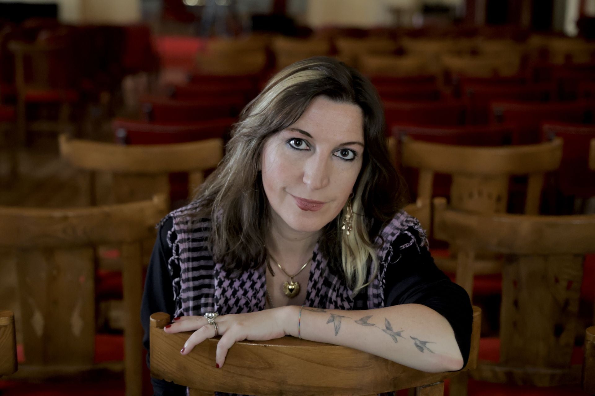María Velasco, en el salón principal del Círculo de Recreo.