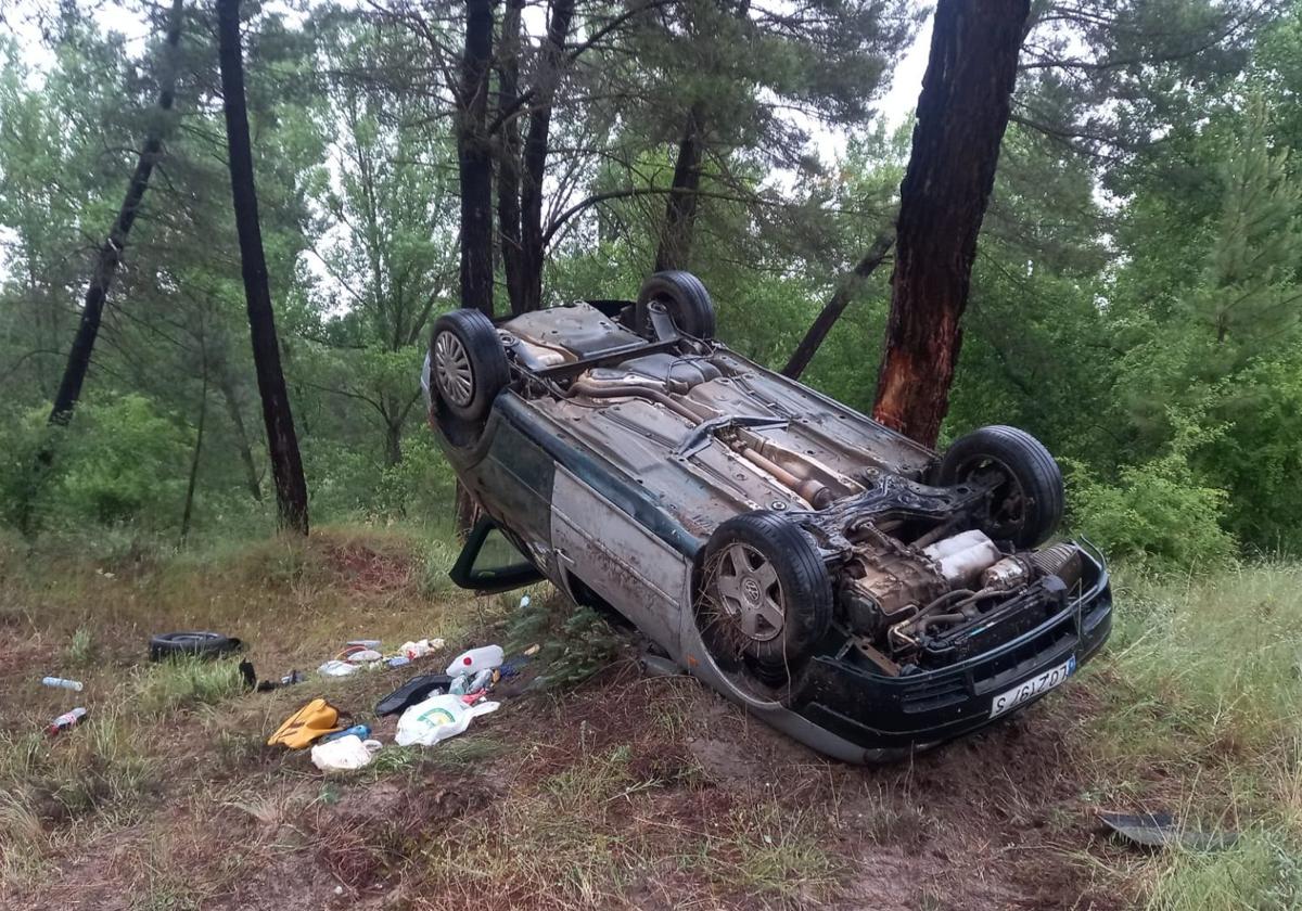 Estado en que quedó el vehículo tras el accidente.