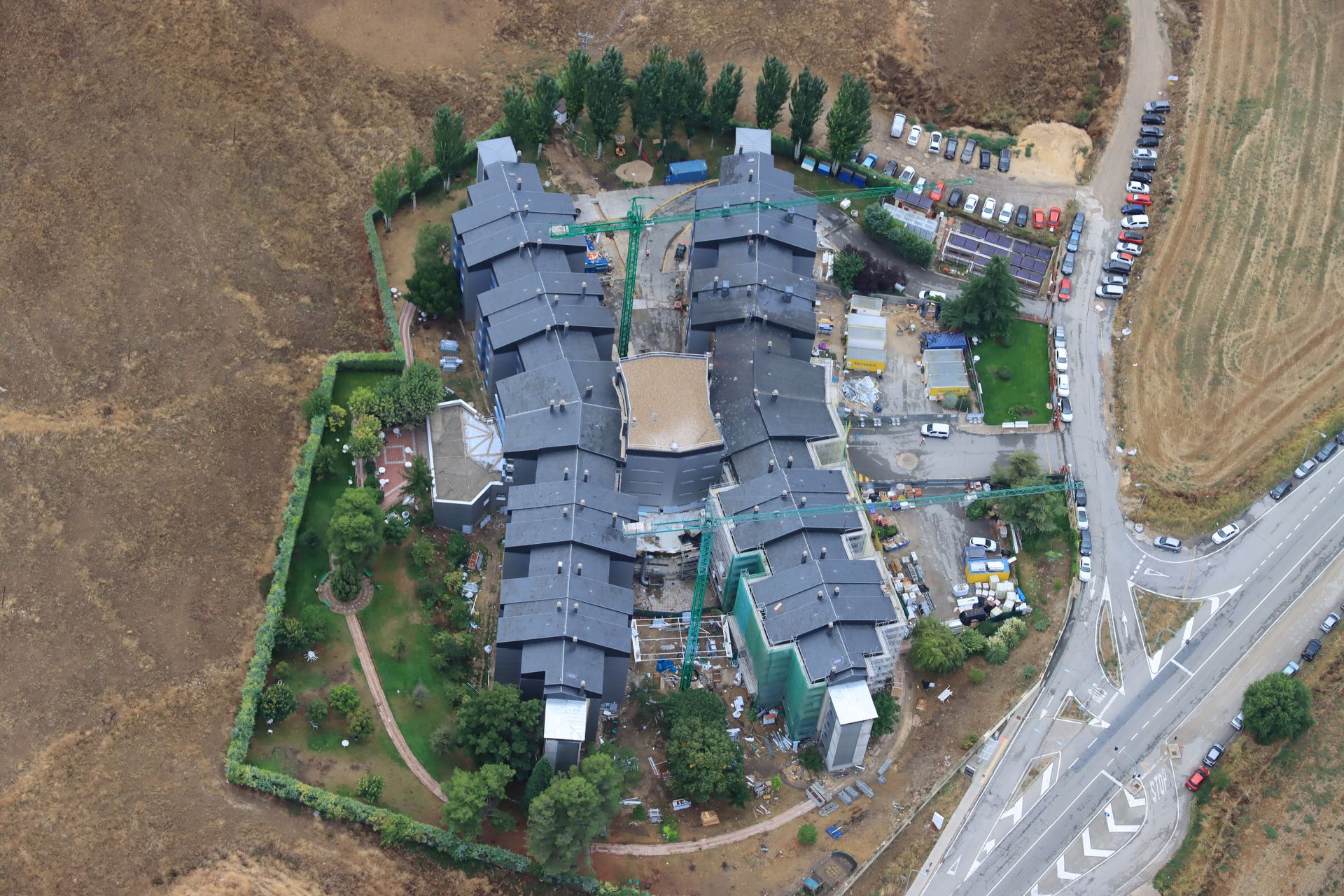 Vista aérea de las obras en la Residencia Asistida de Segovia.