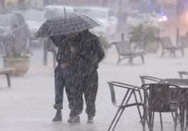 Tromba de agua que inundó el centro de Valladolid el pasado martes.