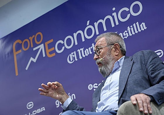 Cándido Méndez durante su intervención en el Foro Económico de El Norte de Castilla, este martes.