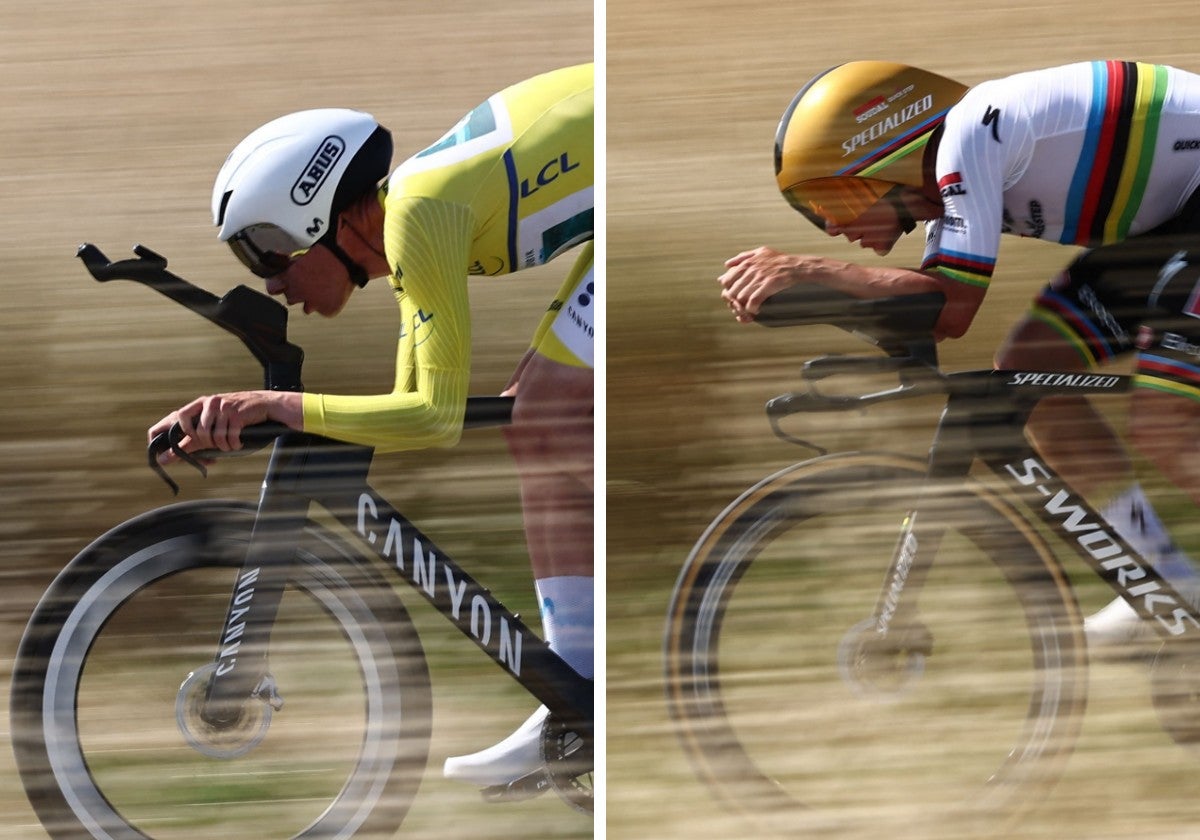 Romeo y Evenepoel, en la crono de este miércoles.