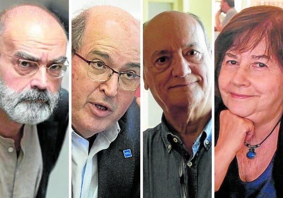 De izquierda a derecha: J. A. González Sainz, José Ramón González, Gustavo Martín Garzo y Esperanza Ortega.
