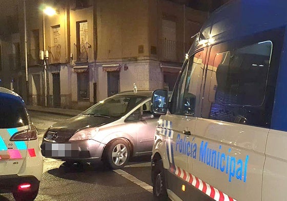 Control de alcoholemia en la calle del Val de Valladolid.
