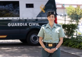 La agente de la Guardia Civil Laura Barriga Montejo, este lunes en la Comandancia de Valladolid.
