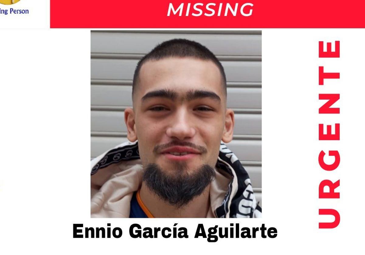Ennio García Aguilarte, en el cartel de SOS Desaparecidos.