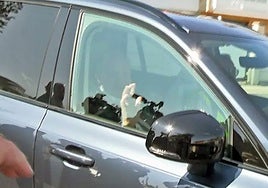 Juan Carlos I a su llegada a Sanxexo, acompañado de su amigo Pedro Campos.