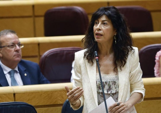 La ministra de Igualdad, Ana Redondo, interviene en una sesión del Pleno del Senado.