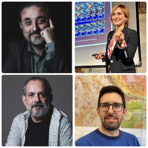 Arria, de izquierda a derecha: Antonio Martínez Ron y Eva Villaver. Debajo: Miguel Ángel Delgado y Guillermo López-Reyes.