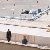 Obras en la piscina de Riosol, el pasado mayo.