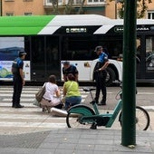 La Policía Municipal interviene en el lugar del accidente, en el Paseo de Zorrilla.