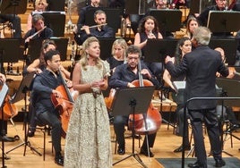 La soprano Miah Persson durante el concierto dirigido por Thierry Fischer.