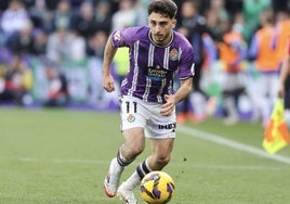 Raúl Moro, durante un partido en Zorrilla esta temporada.
