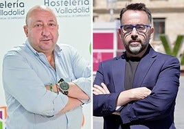 A la izquierda, Jaime Fernández, dueño de la cafetería Moka y actual presidente de los hosteleros. A la derecha, José Antonio Pérez, candidato y fundador de Five Napoli Pizza.