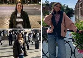 Celia Francisco, María Hernández y Antia González, tres alumnas de la UVA en Segovia que han estudiado fuera este curso.