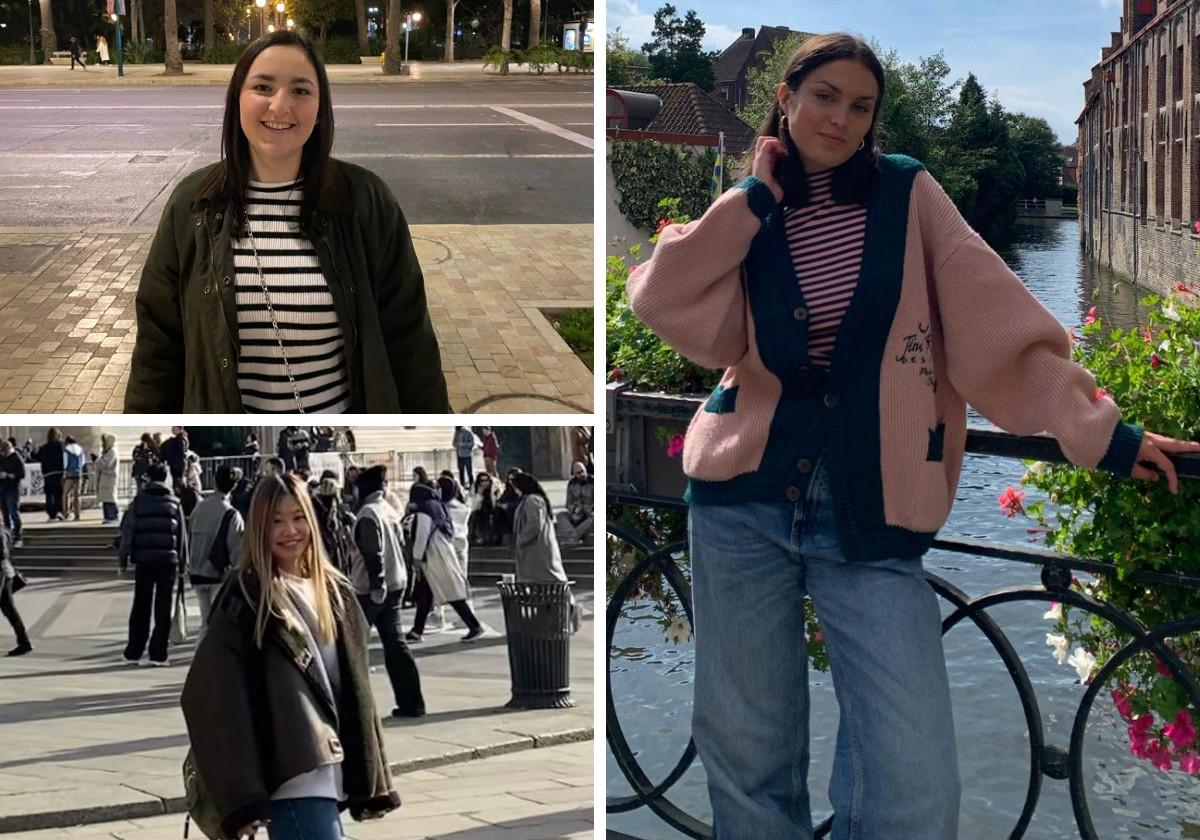 Celia Francisco, María Hernández y Antia González, tres alumnas de la UVA en Segovia que han estudiado fuera este curso.
