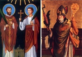 Santos Marcelino y Pedro de Roma y San Erasmo de Formia .