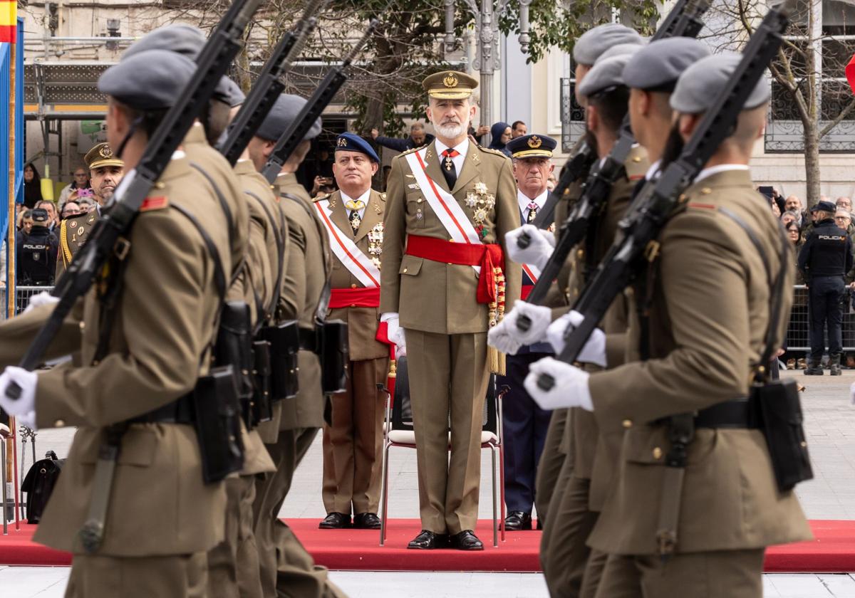 El rey Felipe VI, durante su visita a Valladolid el 7 de marzo de 2024.