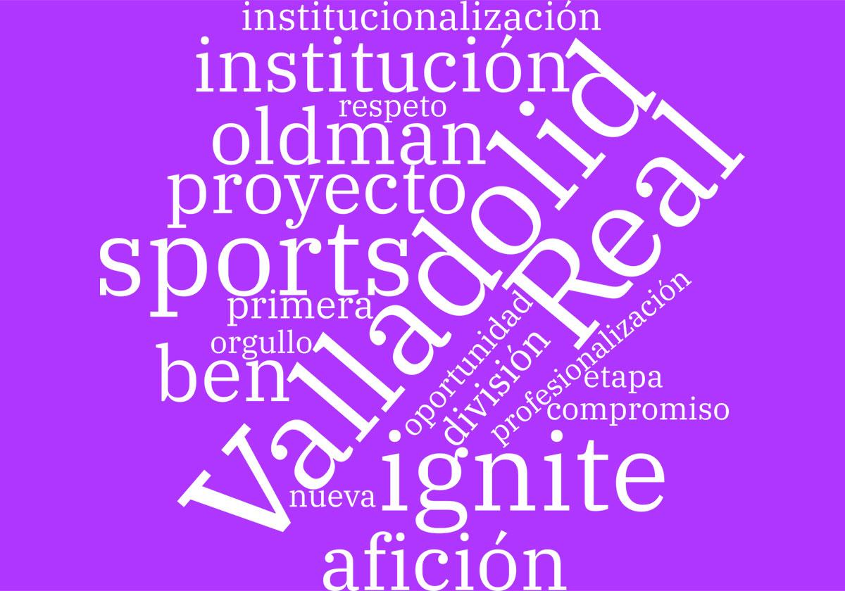 Las palabras más mencionadas en la presentación de la nueva propiedad del Real Valladolid.