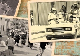 Collage de fotos antiguas de Serrada.