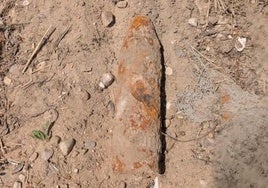 El proyectil de artillería de 80 milímetros encontrado en el Canal del Duero.
