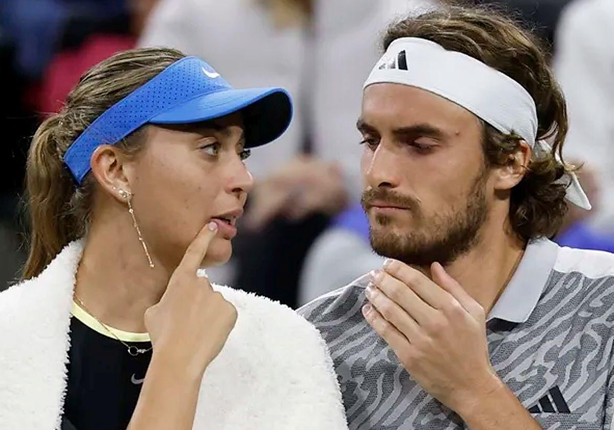 Paula Badosa y Stéfanos Tsitsipás, en una imagen de archivo.