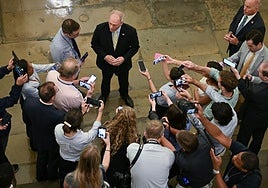Periodistas en rueda de prensa, en imagen de archivo.