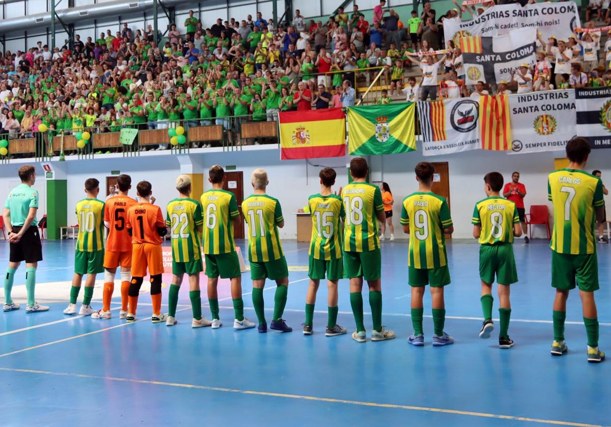 Momentos previos al comienzo de un partido enmarcado en el campeonato de España.