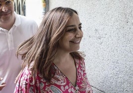 La alcaldesa de Palencia, Miriam Andrés, a su salida del Comité Federal del PSOE.