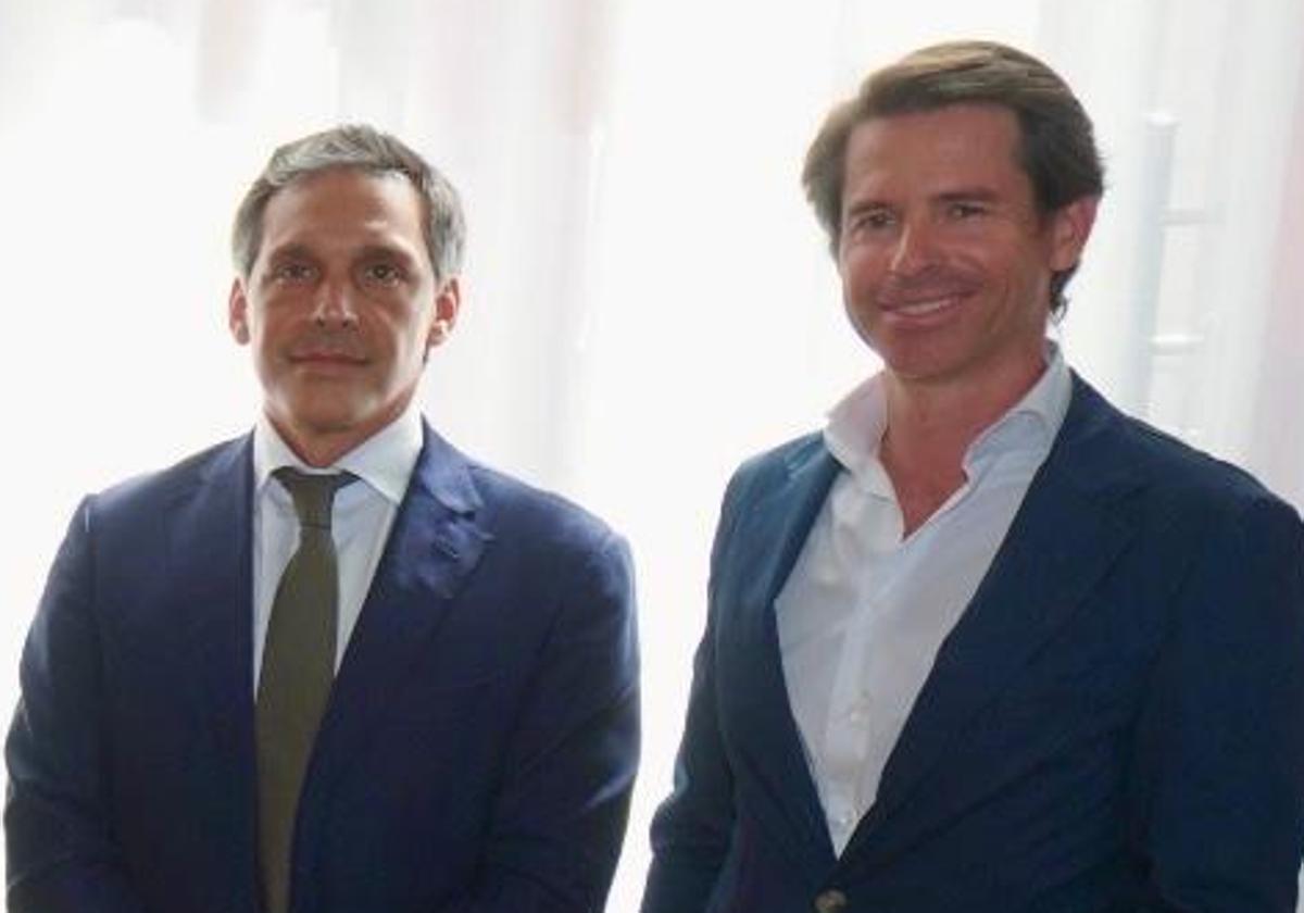 Isaac Benzaquen (izquierda), fundador y CEO de Ben Oldman Loan Partners, y Fermín Barquín, 'managing director' de la gestora de inversiones, el pasado 26 de junio en Valladolid.,