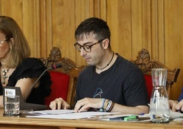 El portavoz de IU-Podemos, Rodrigo San Martín.