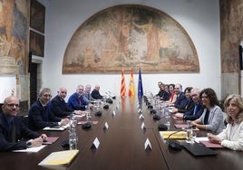 Reunión de la Comisión Bilateral Estado-Generalitat, ayer, en el Palau de la Generalitat.