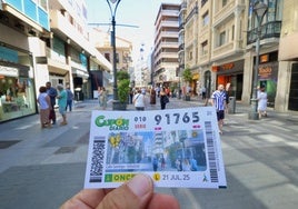 Perspectiva de la calle Santiago de Valladolid elegida para salir en el cupón de la ONCE.