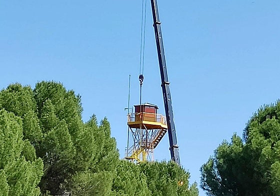 Derribo de una torreta en al provincia de Segovia.