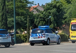 Coches de policía y una ambulancia en el lugar del accidente.