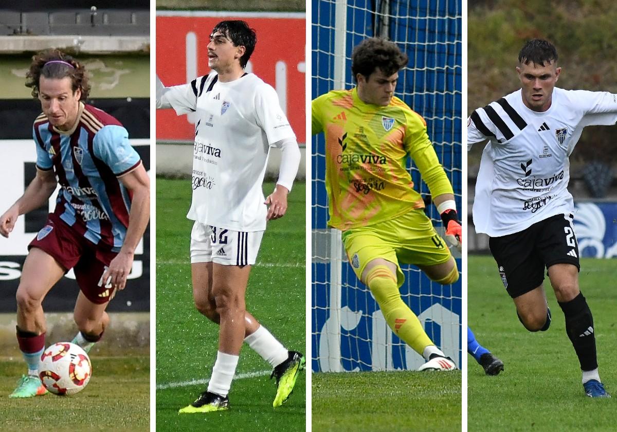Rodrigo Sanz, Álex Maroto, Héctor Oliva y Hugo Marcos, durante partidos de la temporada pasada.