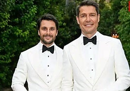 Jaime Cantizano con Miguel García Golding, el día de su boda.